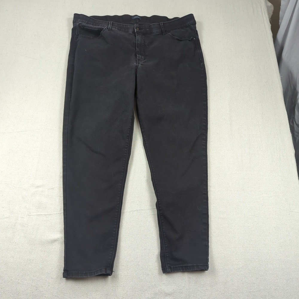 Curve Appeal Jeans Womens 22W Black High Rise Skinny Stretch